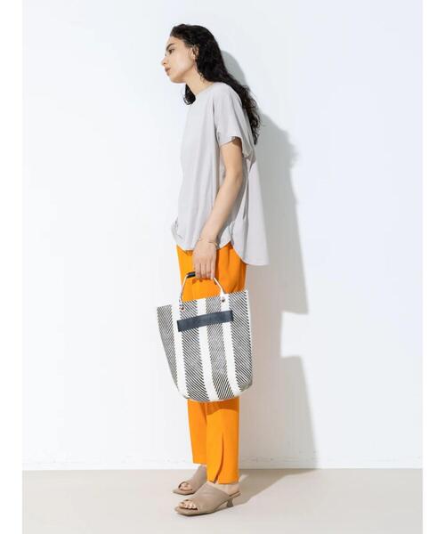 koe(コエ)の「カットジョーゼット サイドベンツパンツ*(スラックス・レディース・オレンジ/イエロー/ブラック・M)」の9枚目の写真