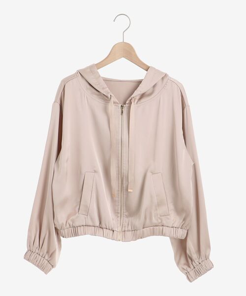 MAJESTIC LEGON(マジェスティックレゴン)の「サテンフードブルゾン(ブルゾン・レディース・ブラック/アイボリー/ピンクベージュ・MEDIUM)」の20枚目の写真