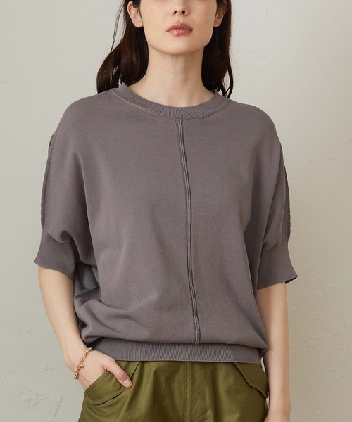 OUVRAGE CLASSE（ウヴラージュクラス）の「ドルマンプルオーバー（ニット/セーター・レディース・ベージュ/ピンク/サックスブルー/チャコールグレー・FREE）」の2枚目の写真