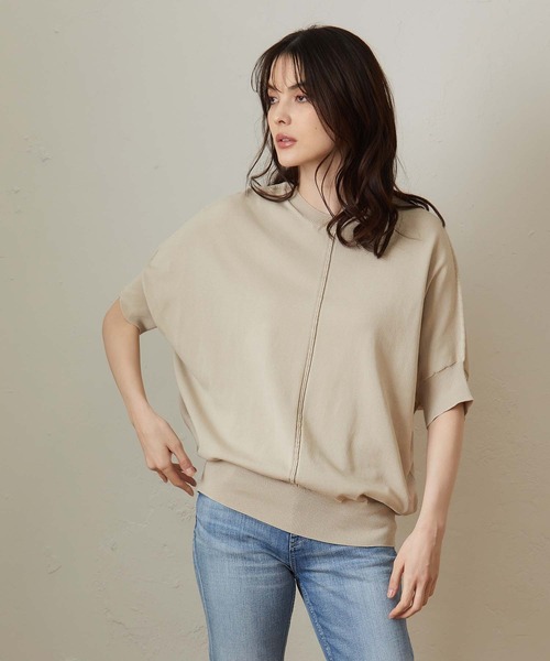 OUVRAGE CLASSE（ウヴラージュクラス）の「ドルマンプルオーバー（ニット/セーター・レディース・ベージュ/ピンク/サックスブルー/チャコールグレー・FREE）」の5枚目の写真