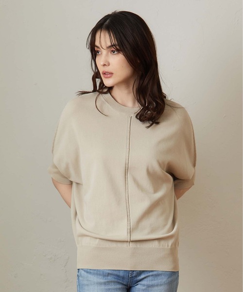 OUVRAGE CLASSE（ウヴラージュクラス）の「ドルマンプルオーバー（ニット/セーター・レディース・ベージュ/ピンク/サックスブルー/チャコールグレー・FREE）」の6枚目の写真