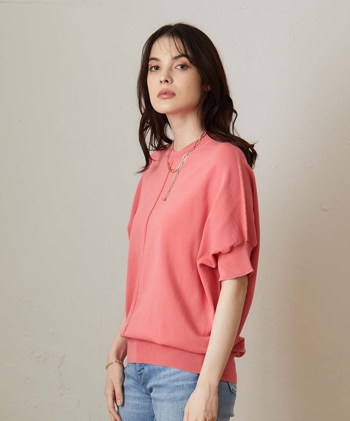 OUVRAGE CLASSE（ウヴラージュクラス）の「ドルマンプルオーバー（ニット/セーター・レディース・ベージュ/ピンク/サックスブルー/チャコールグレー・FREE）」の9枚目の写真