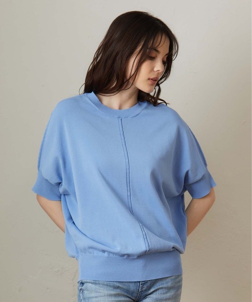 OUVRAGE CLASSE（ウヴラージュクラス）の「ドルマンプルオーバー（ニット/セーター・レディース・ベージュ/ピンク/サックスブルー/チャコールグレー・FREE）」の11枚目の写真