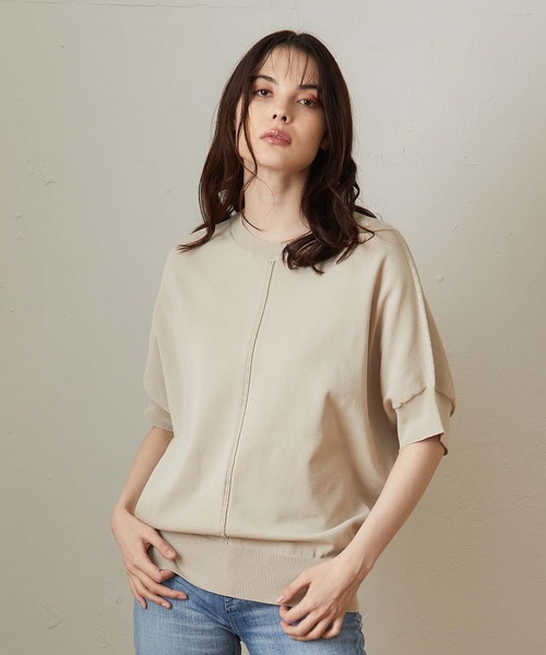 OUVRAGE CLASSE（ウヴラージュクラス）の「ドルマンプルオーバー（ニット/セーター・レディース・ベージュ/ピンク/サックスブルー/チャコールグレー・FREE）」の19枚目の写真