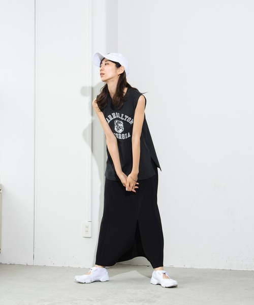 Auntie Rosa Holiday(アンティローザホリデー)の「ストレッチサイドスリットフレアスカート / サイズ展開あり(スカート・レディース・ブラック/ピンク/グリーン/アイボリー・SMALL/MEDIUM)」の8枚目の写真