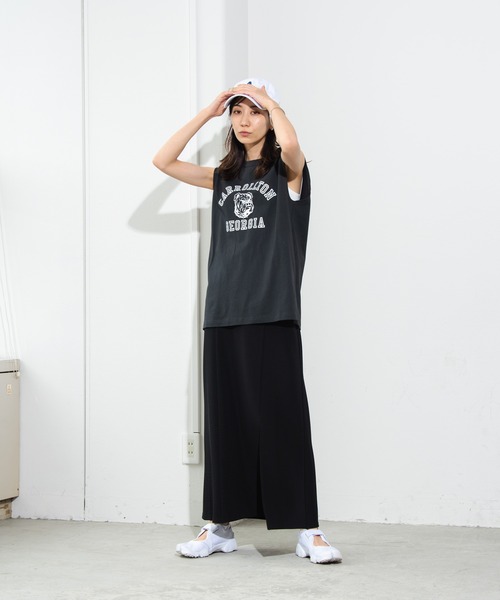 Auntie Rosa Holiday(アンティローザホリデー)の「ストレッチサイドスリットフレアスカート / サイズ展開あり(スカート・レディース・ブラック/ピンク/グリーン/アイボリー・SMALL/MEDIUM)」の10枚目の写真