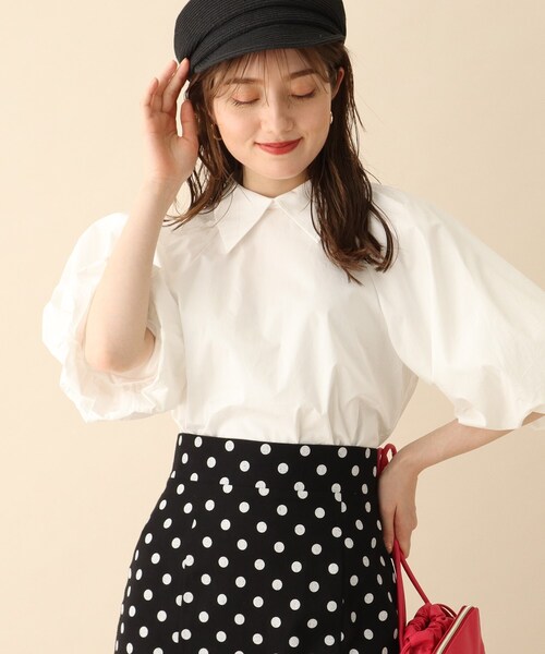 OPAQUE.CLIP（オペークドットクリップ）の「◆ボリューム衿付きブラウス（シャツ/ブラウス・レディース・ブラック/ホワイト系/ピンク系・38）」の2枚目の写真