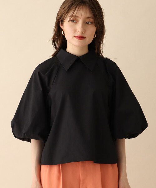 OPAQUE.CLIP（オペークドットクリップ）の「◆ボリューム衿付きブラウス（シャツ/ブラウス・レディース・ブラック/ホワイト系/ピンク系・38）」の4枚目の写真