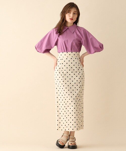 OPAQUE.CLIP（オペークドットクリップ）の「◆ボリューム衿付きブラウス（シャツ/ブラウス・レディース・ブラック/ホワイト系/ピンク系・38）」の14枚目の写真