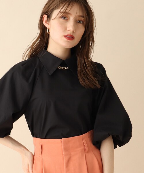 OPAQUE.CLIP（オペークドットクリップ）の「◆ボリューム衿付きブラウス（シャツ/ブラウス・レディース・ブラック/ホワイト系/ピンク系・38）」の19枚目の写真