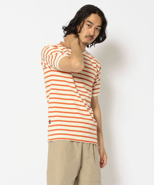 AVIREX（アヴィレックス）の「【DAILY/デイリー】ボーダー 半袖 Tシャツ / S/S BORDER T-SHIRT / アヴィレックス / AVIREX（Tシャツ/カットソー・メンズ・オフホワイト/オレンジ/ブルー/ブラック/オリーブ/ネイビー・X-LARGE/LARGE/MEDIUM/SMALL）」の6枚目の写真