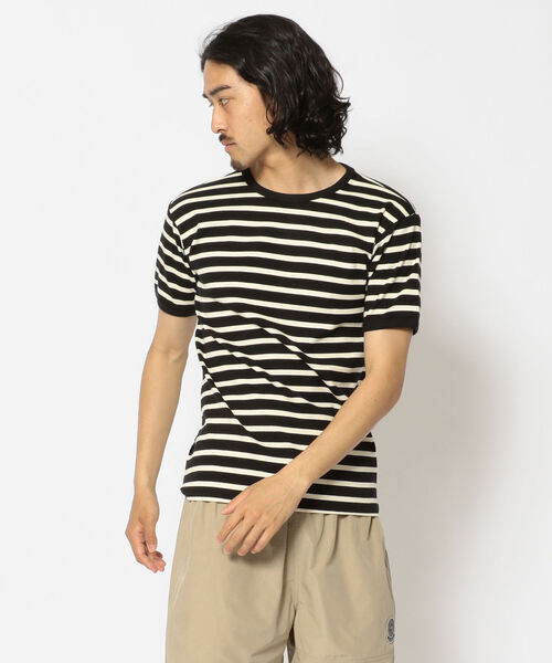 AVIREX（アヴィレックス）の「【DAILY/デイリー】ボーダー 半袖 Tシャツ / S/S BORDER T-SHIRT / アヴィレックス / AVIREX（Tシャツ/カットソー・メンズ・オフホワイト/オレンジ/ブルー/ブラック/オリーブ/ネイビー・X-LARGE/LARGE/MEDIUM/SMALL）」の2枚目の写真