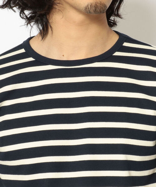 AVIREX（アヴィレックス）の「【DAILY/デイリー】ボーダー 半袖 Tシャツ / S/S BORDER T-SHIRT / アヴィレックス / AVIREX（Tシャツ/カットソー・メンズ・オフホワイト/オレンジ/ブルー/ブラック/オリーブ/ネイビー・X-LARGE/LARGE/MEDIUM/SMALL）」の10枚目の写真