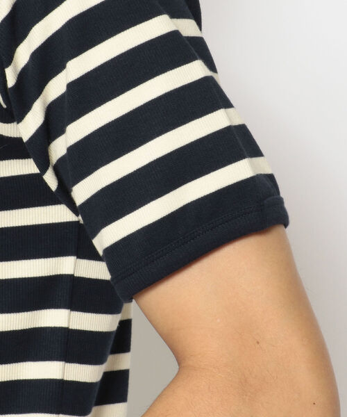 AVIREX（アヴィレックス）の「【DAILY/デイリー】ボーダー 半袖 Tシャツ / S/S BORDER T-SHIRT / アヴィレックス / AVIREX（Tシャツ/カットソー・メンズ・オフホワイト/オレンジ/ブルー/ブラック/オリーブ/ネイビー・X-LARGE/LARGE/MEDIUM/SMALL）」の7枚目の写真