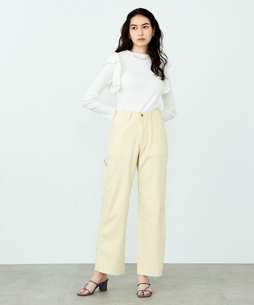 Lee(リー)の「カットオフ ペインターパンツ(デニムパンツ・レディース・オレンジ/アイボリー/ライトパープル/ライトイエロー・SMALL/MEDIUM/X-SMALL)」の13枚目の写真