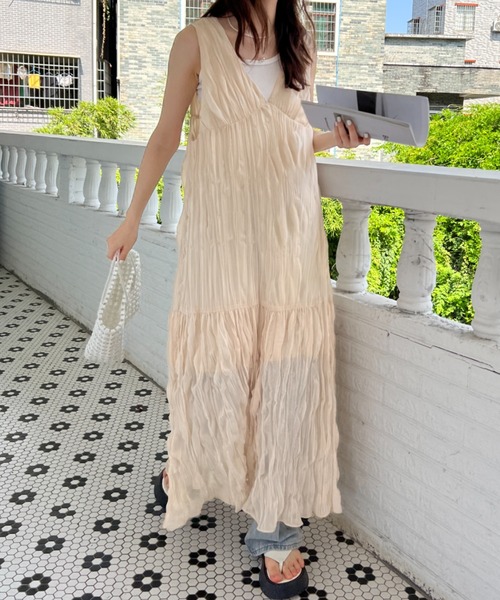 セール】ワッシャーシフォンキャミソールワンピース（ワンピース