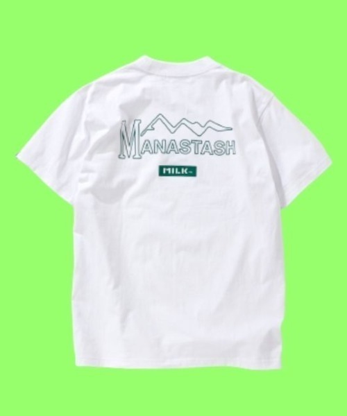 MILKFED.（ミルクフェド）の「MILKFED. × MANASTASH /ミルクフェド×マナスタッシュ　MOUNTAIN LOGO T-SHIRT マウンテンロゴTシャツ（Tシャツ/カットソー・レディース・ホワイト/ブラック・MEDIUM/LARGE/X-LARGE）」の2枚目の写真