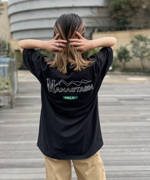 MILKFED.（ミルクフェド）の「MILKFED. × MANASTASH /ミルクフェド×マナスタッシュ　MOUNTAIN LOGO T-SHIRT マウンテンロゴTシャツ（Tシャツ/カットソー・レディース・ホワイト/ブラック・MEDIUM/LARGE/X-LARGE）」の16枚目の写真