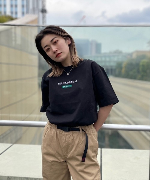 MILKFED.（ミルクフェド）の「MILKFED. × MANASTASH /ミルクフェド×マナスタッシュ　MOUNTAIN LOGO T-SHIRT マウンテンロゴTシャツ（Tシャツ/カットソー・レディース・ホワイト/ブラック・MEDIUM/LARGE/X-LARGE）」の19枚目の写真