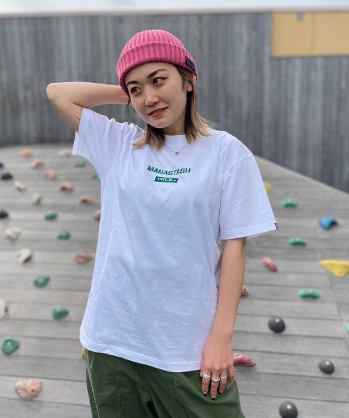 MILKFED.（ミルクフェド）の「MILKFED. × MANASTASH /ミルクフェド×マナスタッシュ　MOUNTAIN LOGO T-SHIRT マウンテンロゴTシャツ（Tシャツ/カットソー・レディース・ホワイト/ブラック・MEDIUM/LARGE/X-LARGE）」の11枚目の写真