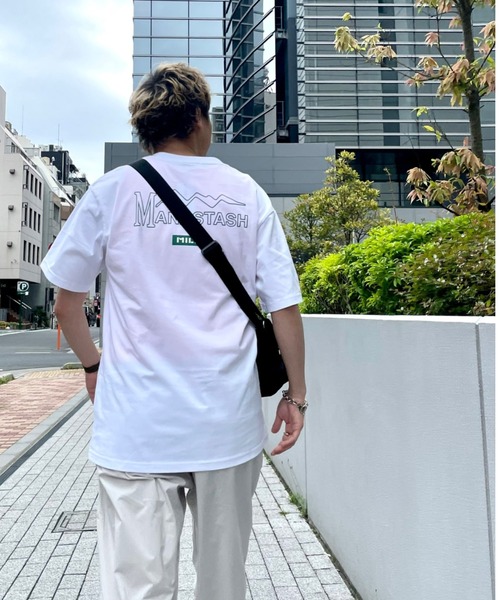 MILKFED.（ミルクフェド）の「MILKFED. × MANASTASH /ミルクフェド×マナスタッシュ　MOUNTAIN LOGO T-SHIRT マウンテンロゴTシャツ（Tシャツ/カットソー・レディース・ホワイト/ブラック・MEDIUM/LARGE/X-LARGE）」の5枚目の写真