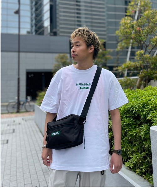 MILKFED.（ミルクフェド）の「MILKFED. × MANASTASH /ミルクフェド×マナスタッシュ　MOUNTAIN LOGO T-SHIRT マウンテンロゴTシャツ（Tシャツ/カットソー・レディース・ホワイト/ブラック・MEDIUM/LARGE/X-LARGE）」の6枚目の写真