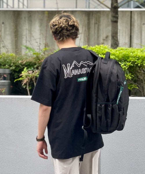 MILKFED.（ミルクフェド）の「MILKFED. × MANASTASH /ミルクフェド×マナスタッシュ　MOUNTAIN LOGO T-SHIRT マウンテンロゴTシャツ（Tシャツ/カットソー・レディース・ホワイト/ブラック・MEDIUM/LARGE/X-LARGE）」の3枚目の写真