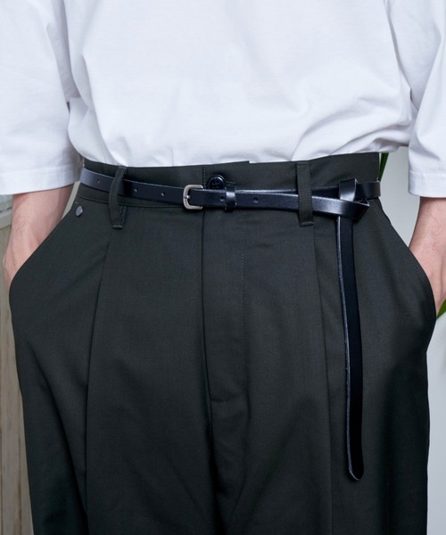 L.H.P(エルエイチピー)の「maison nine/メゾンナイン/プレーンベルト(21S-SBT461-LH)(ベルト・メンズ・ブラック・FREE)」の3枚目の写真