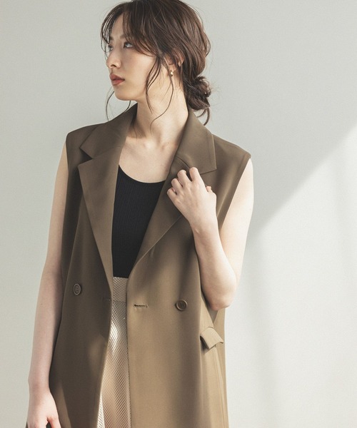 Andemiu（アンデミュウ）の「Ｗテーラードサマージレ287927（ベスト・レディース・アイボリー/カーキ/ピンク・FREE）」の3枚目の写真