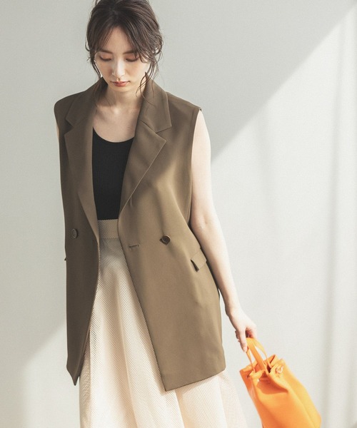 Andemiu（アンデミュウ）の「Ｗテーラードサマージレ287927（ベスト・レディース・アイボリー/カーキ/ピンク・FREE）」の4枚目の写真