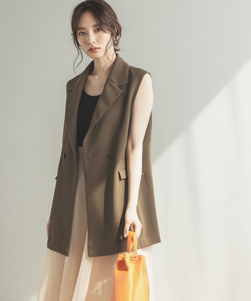 Andemiu（アンデミュウ）の「Ｗテーラードサマージレ287927（ベスト・レディース・アイボリー/カーキ/ピンク・FREE）」の7枚目の写真