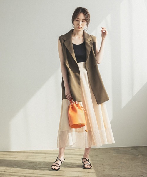 Andemiu（アンデミュウ）の「Ｗテーラードサマージレ287927（ベスト・レディース・アイボリー/カーキ/ピンク・FREE）」の12枚目の写真