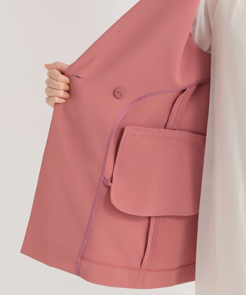 Andemiu（アンデミュウ）の「Ｗテーラードサマージレ287927（ベスト・レディース・アイボリー/カーキ/ピンク・FREE）」の6枚目の写真