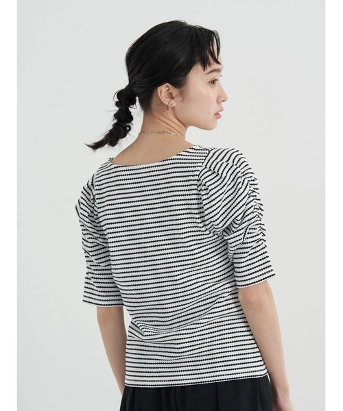 earth music&ecology（アースミュージックアンドエコロジー）の「パワショル ボーダートップス（Tシャツ/カットソー・レディース・ブラック/オリーブ/テラコッタ・FREE）」の18枚目の写真