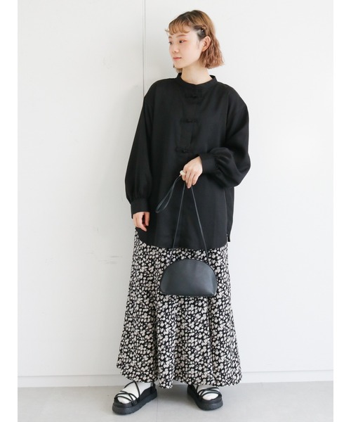 ehka sopo（エヘカソポ）の「チャイナ釦シャツ（シャツ/ブラウス・レディース・オフホワイト/グリーン/グレー/ブラック・ﾌﾘ-）」の9枚目の写真