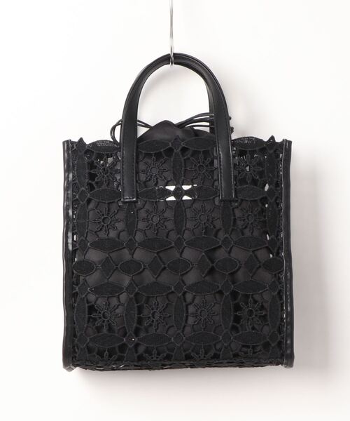 RAGEBLUE(レイジブルー)の「Casselini/レーススクエアバッグ(ハンドバッグ・レディース・ホワイト/ブラック・FREE)」の20枚目の写真