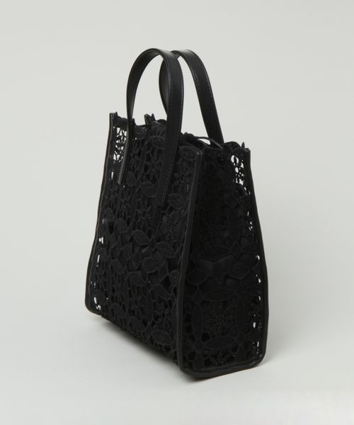 RAGEBLUE(レイジブルー)の「Casselini/レーススクエアバッグ(ハンドバッグ・レディース・ホワイト/ブラック・FREE)」の4枚目の写真