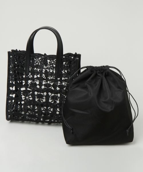 RAGEBLUE(レイジブルー)の「Casselini/レーススクエアバッグ(ハンドバッグ・レディース・ホワイト/ブラック・FREE)」の6枚目の写真