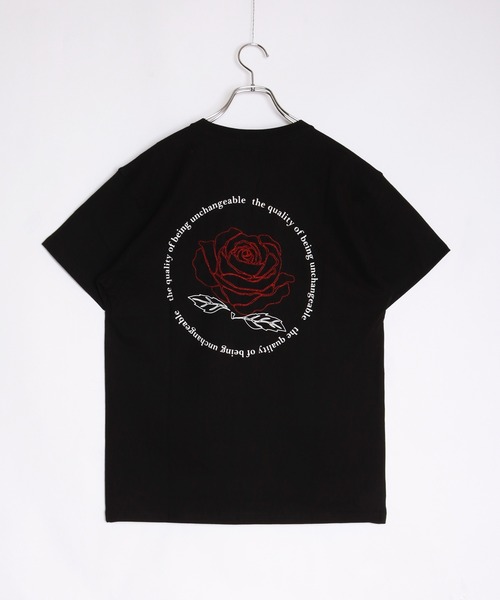 WESTSEA（ウエストシー）の「バラ刺繍プリント 半袖Tシャツ（Tシャツ