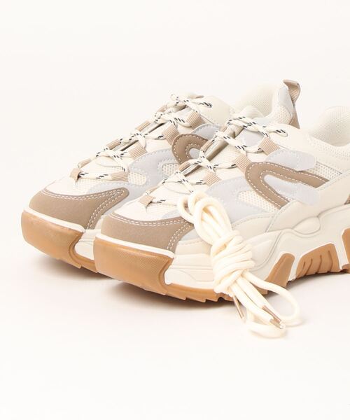 NOFALL（ノーフォール）の「配色ダッドスニーカー（スニーカー・レディース・ベージュ・L/S/LL/M）」の3枚目の写真