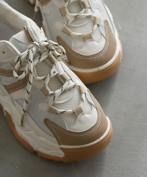 NOFALL（ノーフォール）の「配色ダッドスニーカー（スニーカー・レディース・ベージュ・L/S/LL/M）」の7枚目の写真