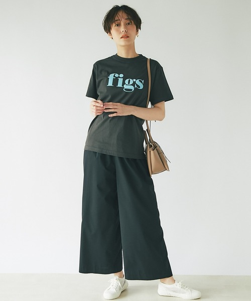 un dix cors(アンディコール)の「大人カジュアルなロゴT figsフロッキーTシャツ(Tシャツ/カットソー・レディース・ホワイト/チャコールグレー/オフホワイト・FREE)」の9枚目の写真