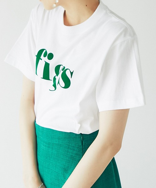 un dix cors(アンディコール)の「大人カジュアルなロゴT figsフロッキーTシャツ(Tシャツ/カットソー・レディース・ホワイト/チャコールグレー/オフホワイト・FREE)」の10枚目の写真