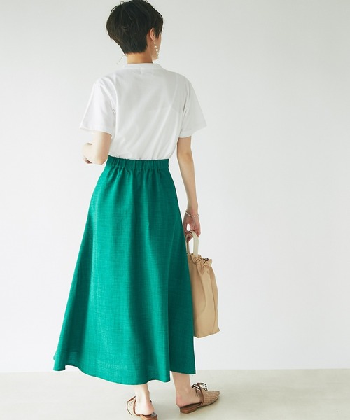 un dix cors(アンディコール)の「大人カジュアルなロゴT figsフロッキーTシャツ(Tシャツ/カットソー・レディース・ホワイト/チャコールグレー/オフホワイト・FREE)」の12枚目の写真