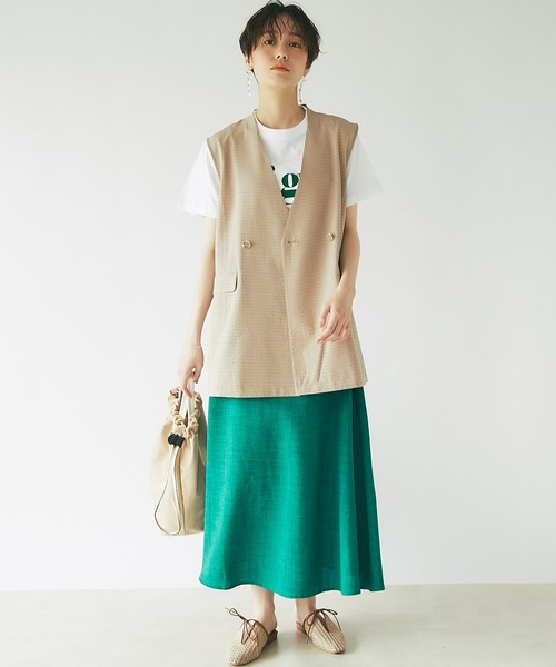 un dix cors(アンディコール)の「大人カジュアルなロゴT figsフロッキーTシャツ(Tシャツ/カットソー・レディース・ホワイト/チャコールグレー/オフホワイト・FREE)」の13枚目の写真