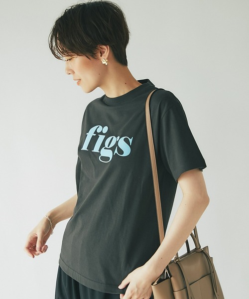 un dix cors(アンディコール)の「大人カジュアルなロゴT figsフロッキーTシャツ(Tシャツ/カットソー・レディース・ホワイト/チャコールグレー/オフホワイト・FREE)」の19枚目の写真
