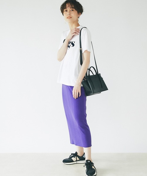 un dix cors(アンディコール)の「大人カジュアルなロゴT figsフロッキーTシャツ(Tシャツ/カットソー・レディース・ホワイト/チャコールグレー/オフホワイト・FREE)」の15枚目の写真