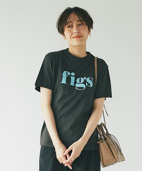 un dix cors(アンディコール)の「大人カジュアルなロゴT figsフロッキーTシャツ(Tシャツ/カットソー・レディース・ホワイト/チャコールグレー/オフホワイト・FREE)」の8枚目の写真