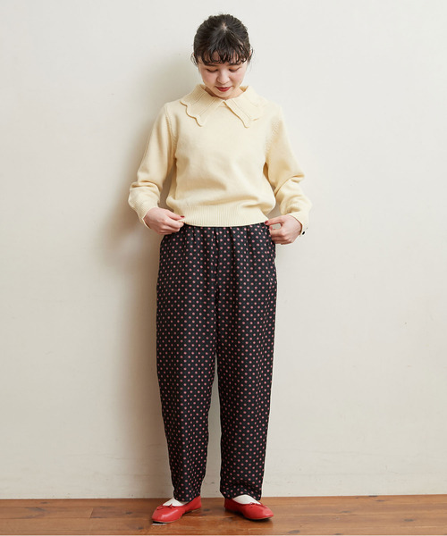 Dot&Stripes CHILD WOMAN(ドットアンドストライプス チャイルドウーマン)の「Cu/Coツイル花柄 パンツ(その他パンツ・レディース・ピンク/ブラック・FREE)」の19枚目の写真