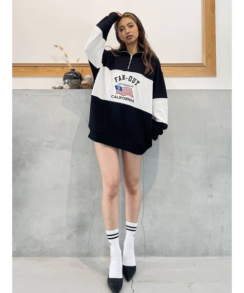 GYDA（ジェイダ）の「2ライン GYDAソックス（ソックス/靴下・レディース・ブラック/オフホワイト・FREE）」の8枚目の写真